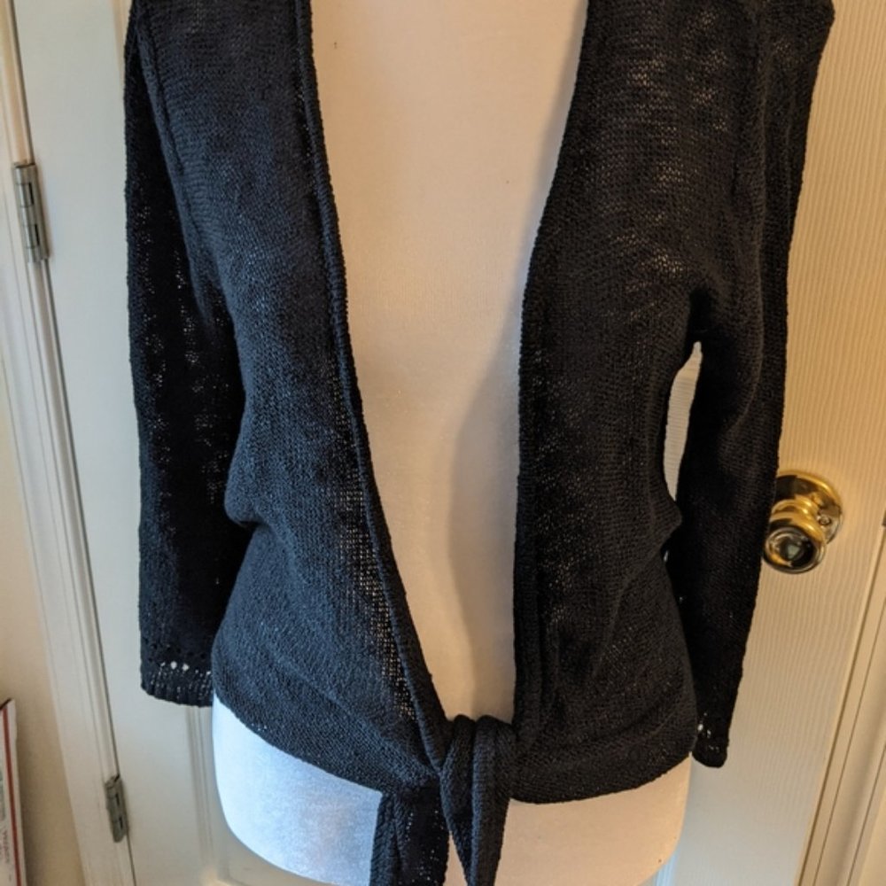 Hooked Up by IOT Crocheted Cardigan EUC